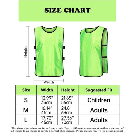 6X Sports Training Bibs Soccer Vests Group Team Bibs Basketball Cricket Football - Grass Green-S.