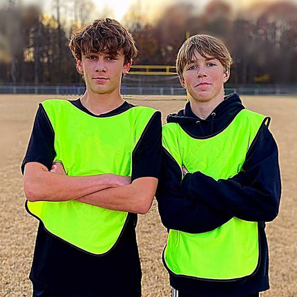6X Sports Training Bibs Soccer Vests Group Team Bibs Basketball Cricket Football - Grass Green-S.