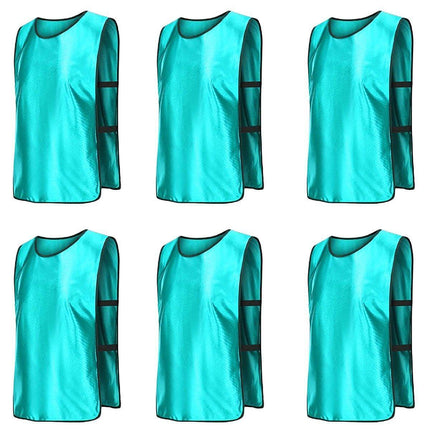 6X Sports Training Bibs Soccer Vests Group Team Bibs Basketball Cricket Football - Grass Green-S.