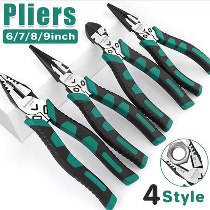 Labor-Saving Multi-Functional Tiger Pliers Flat Needle-Nose Diagonal Wire Pliers - Diagonal cutting pliers-6inch.