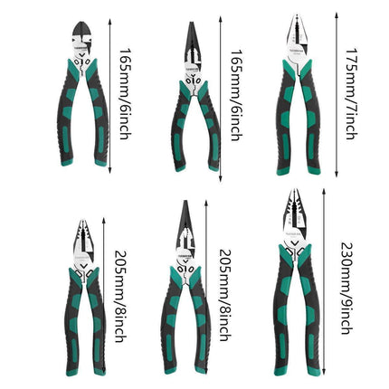 Labor-Saving Multi-Functional Tiger Pliers Flat Needle-Nose Diagonal Wire Pliers - Diagonal cutting pliers-6inch.