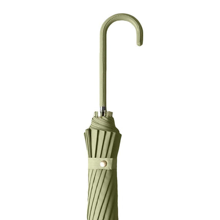 Large 16 Bone Automatic Umbrella Unisex Long Handle Dual Use Rain Sun Umbrella - Green.