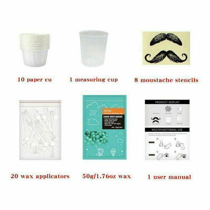 Nose Ear Hair Removal Wax Kit Sticks Easy Mens Nasal Waxing Remover Strips.