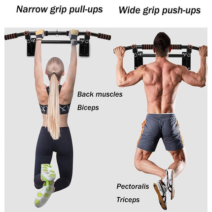 Wall Mounted Pull Chin Up Bar Home Gym Training Workout Dip Bar Exercise Fitness.