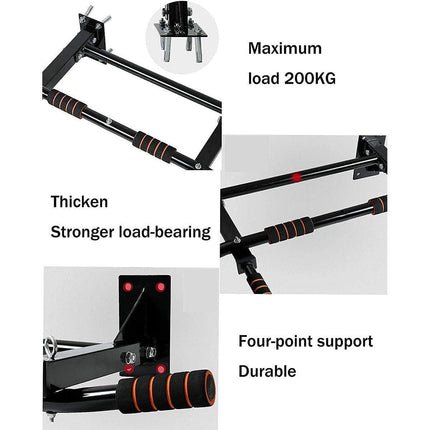 Wall Mounted Pull Chin Up Bar Home Gym Training Workout Dip Bar Exercise Fitness.