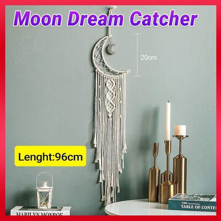Wall Hanging Tapestry Macrame Moon Dream Catcher Handmade Bedroom Home Decor.