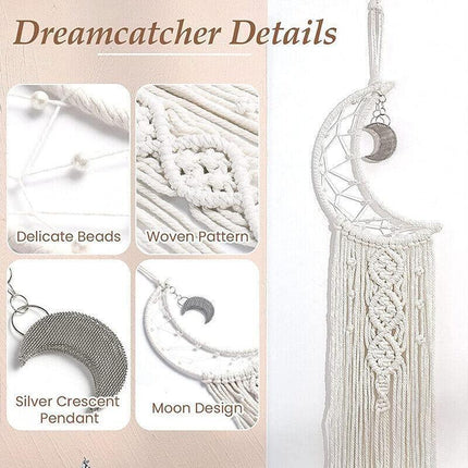 Wall Hanging Tapestry Macrame Moon Dream Catcher Handmade Bedroom Home Decor.
