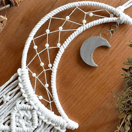 Wall Hanging Tapestry Macrame Moon Dream Catcher Handmade Bedroom Home Decor.