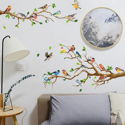 130x65cm Removable Wall Stickers Birds On Tree Branch Wall Decor Decal Home.