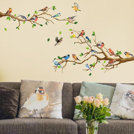 130x65cm Removable Wall Stickers Birds On Tree Branch Wall Decor Decal Home.