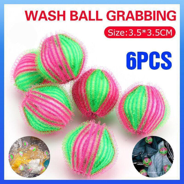 6PCS Reusable Laundry Hair Removal Balls for Lint Fluff Pet Hair Cleaning 3.5cm.