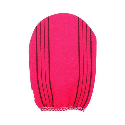 Fiber Cleaner Bath Glove Exfoliating Towel Body Rub Shower Scrub Glove Washcloth - Rose Red.