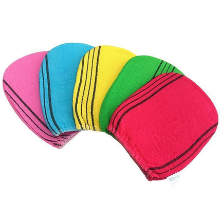 Fiber Cleaner Bath Glove Exfoliating Towel Body Rub Shower Scrub Glove Washcloth - Yellow.