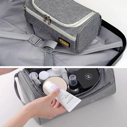 Large Capacity Men Travel Toiletry Kit Wash Bag Waterproof Cosmetic Bags Holder - Grey.