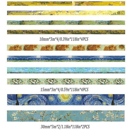 Gold Foil Washi Tape Set Decorative Craft Tape for Gift Wrapping Scrapbooking - YSSCJ.