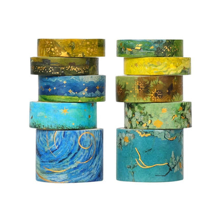 Gold Foil Washi Tape Set Decorative Craft Tape for Gift Wrapping Scrapbooking - YSSCJ.
