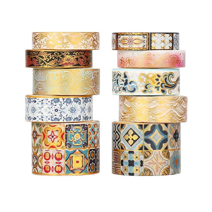 Gold Foil Washi Tape Set Decorative Craft Tape for Gift Wrapping Scrapbooking - YSSCJ.