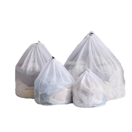 Laundry Washing Mesh Net Bag Drawstring Delicate Cloth Cleaning Clothes Lingerie - L (60*50CM).