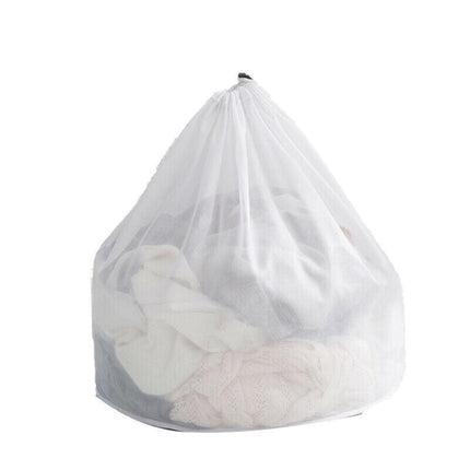 Laundry Washing Mesh Net Bag Drawstring Delicate Cloth Cleaning Clothes Lingerie - M (50*40CM).