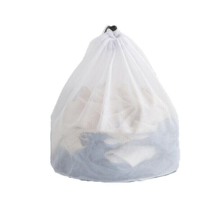 Laundry Washing Mesh Net Bag Drawstring Delicate Cloth Cleaning Clothes Lingerie - S (40*30CM).