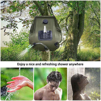 20L Camp Shower Bag Solar Heat Water Pipe Portable Camping Hiking Travel Outdoor.