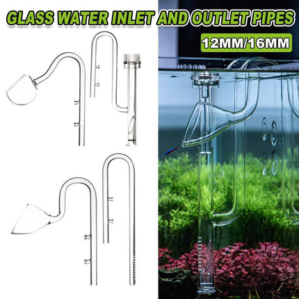 Aquarium Glass Inlet Outlet Pipe Fish Tank Filter Oil Film Remover Plant Holder - Speaker outlet-16mm.