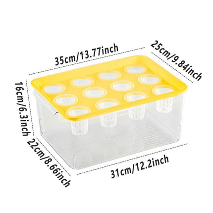 Transparent Rectangular Aquarium 12Hole Lid Portable Hydroponic Plant Fish Tank - Green.