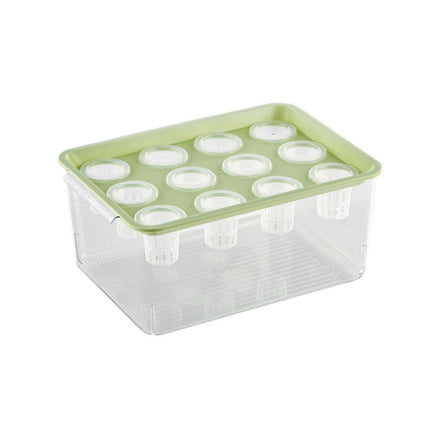 Transparent Rectangular Aquarium 12Hole Lid Portable Hydroponic Plant Fish Tank - Green.