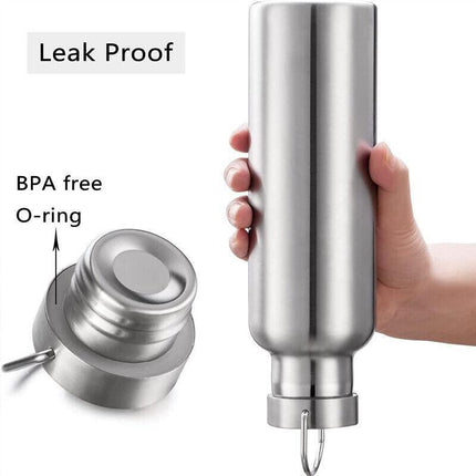 500/750/1000Ml Stainless Steel Water Bottle Motivational Sports Drink Cup Flask - 500ML.