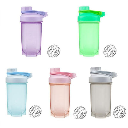 500ml Protein Powder Shake Ball Bottle Sport Mixer Shaker Mixing Drinking Cup - Pink.