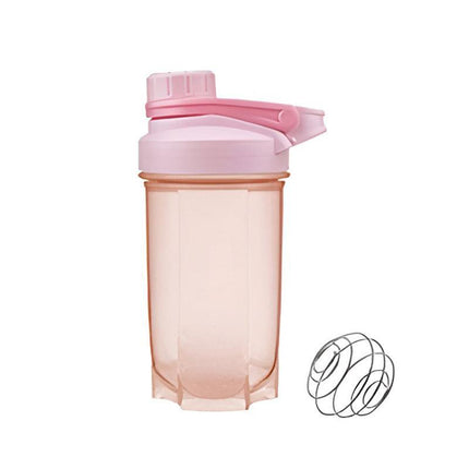 500ml Protein Powder Shake Ball Bottle Sport Mixer Shaker Mixing Drinking Cup - Pink.
