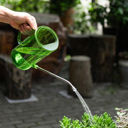 Watering Can Long Spout For Indoor Outdoor Garden Potted Plants Flowers Use - Green.