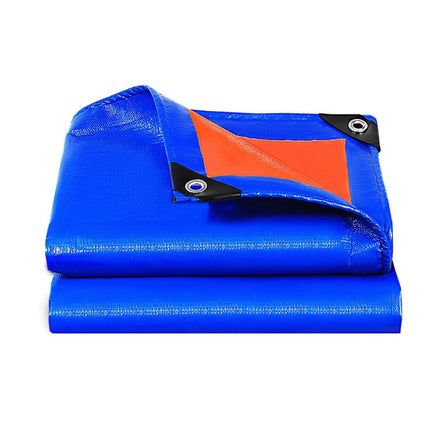 Waterproof Plastic Tarp Cover Heavy Duty Ground Sheet Rainproof Dustproof Blue - 2x2m.