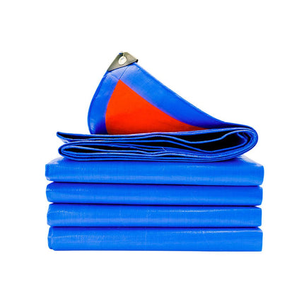 Waterproof Plastic Tarp Cover Heavy Duty Ground Sheet Rainproof Dustproof Blue - 4x6m.