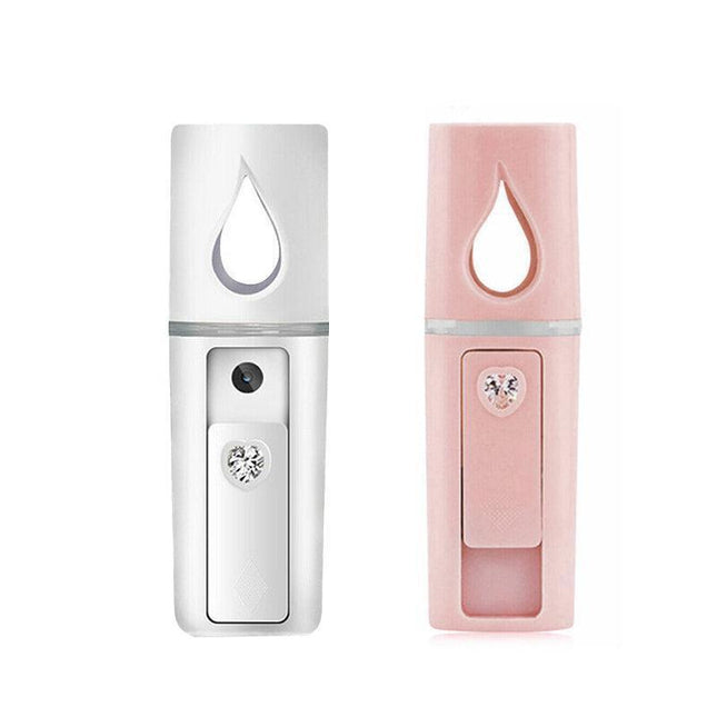 L2 Mini Nano Facial Mister With Top Mirror Rechargeable Cool Mist Sprayer  Au - Pink.