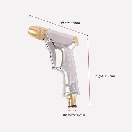 2Pcs High Pressure Water Spray Handle Nozzle Brass Garden Hose Pipe Lawn Car Wash.