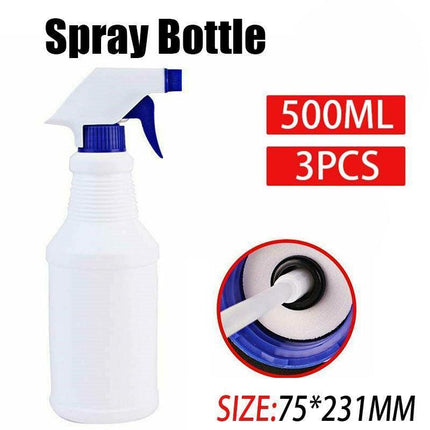 3PCS 500ml Reusable Plastic Spray Bottles for Cleaning Garden Car Use.
