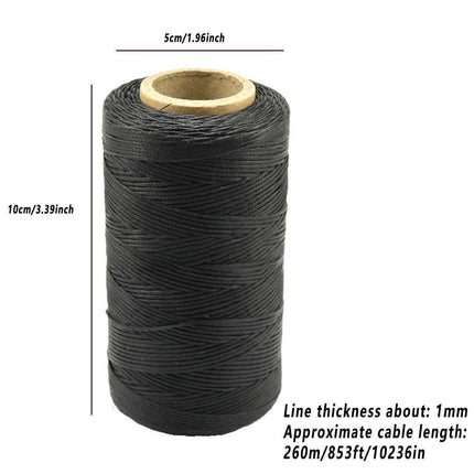 260m 150D Leather Sewing Waxed Thread Hand Stitching Craft Repair Cords 4Colours - Brown.