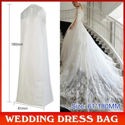 White Extra Large Wedding Dress Bridal Gown Garment Breathable Cover Storage Bag.