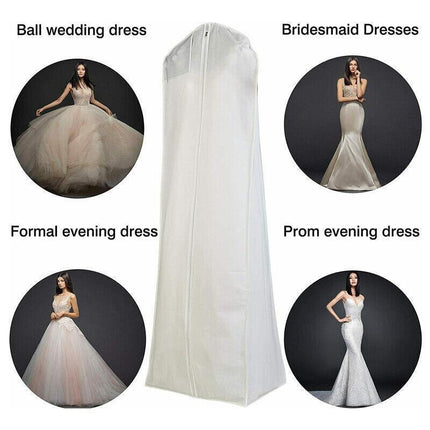 White Extra Large Wedding Dress Bridal Gown Garment Breathable Cover Storage Bag.