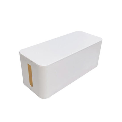 Large Cable Wire Storage Box Case Cord Management Socket Tidy Organizer with Lid - White S.