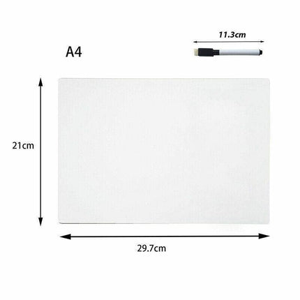 Whiteboard for Fridge A4 A5 with Marker Pen Memo and Reminder Use - A4 1PCS+1PCS Maker.