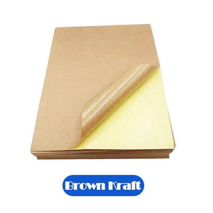 A4 Self Adhesive Sticker Paper Sheet Label Laser Inkjet Print Mailing Address - White Glossy 2x1 *20 PCS.