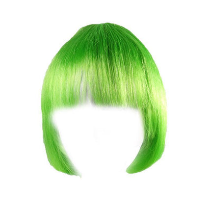 Short Bob Wig with Bangs for Women Synthetic Cosplay Party Hair in 14 Colours - Dark Pink.
