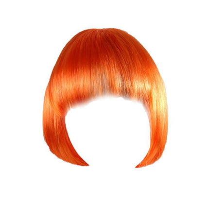 Short Bob Wig with Bangs for Women Synthetic Cosplay Party Hair in 14 Colours - Dark Pink.
