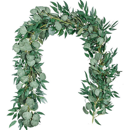 Artificial Eucalyptus Garland 2m Green Vine Fake Plant Home Decoration Rattan.