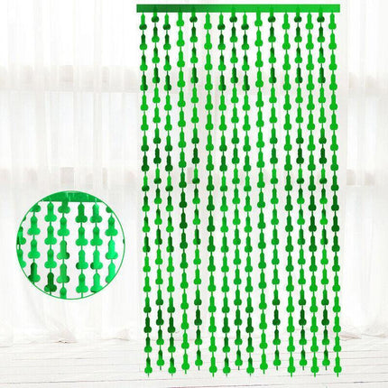 Metallic Tinsel Curtain 2m x 1m Hens Party Backdrop Foil Fringe Hanging Decor - Silver.