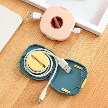 Case Cord Tangle Free Organizer Portable Earphones Manager Wire Winder Cable - Pink*1.