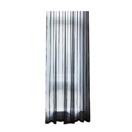 Sheer Voile Curtains Rod Pocket Window Panel for Bedroom 140cm x 230cm Drapes - Black.