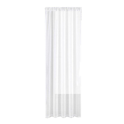 Sheer Voile Curtains Rod Pocket Window Panel for Bedroom 140cm x 230cm Drapes - Black.